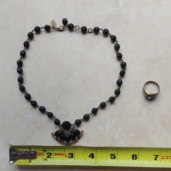 Erickson Beamon Black and Gold Necklace With Accent Ring - Picture 2 of 4